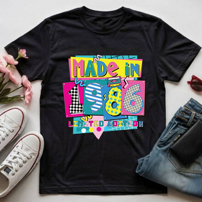 40th Birthday Shirt Made In 1986 T-Shirt Retro 80s Birthday Gift