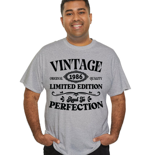 40th Birthday Shirt Vintage 1986 T-Shirt Limited Edition 40 Year Birthday Gift Aged To Perfection Tee Original Quality 1986 Birthday Party Outfit