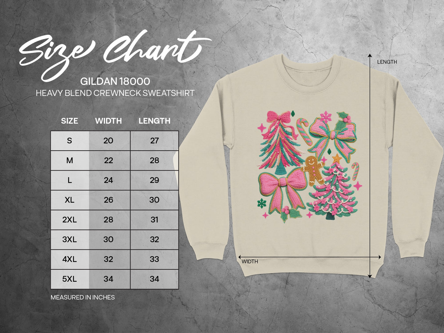 Festive Christmas Tree and Bow Graphic Crewneck Sweatshirt
