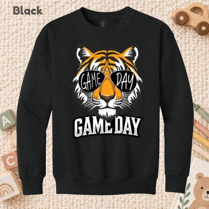 Game Day Tiger Mascot T-Shirt, Football Sports Sunglasses Team Spirit Tee for Toddler and Kids