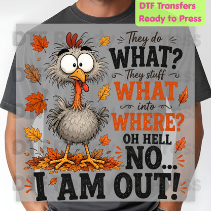 Funny Thanksgiving Turkey DTF Transfers, They Stuff What Into Where Sarcastic Fall Ready to Press