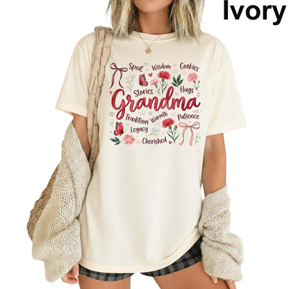 Mom Comfort Colors T Shirt Nana Grandma Tees Mothers Day Gift For Mama Grammy Shirts Great Grandma Apparel