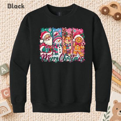 Christmas Characters T-Shirt, Santa Snowman Reindeer Gingerbread Tee, Holiday Sweatshirt