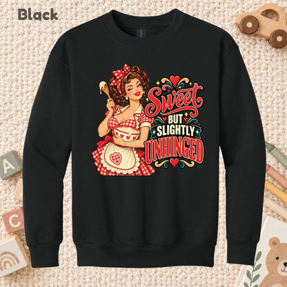 Retro Pinup Girl T-Shirt, Sweet but Slightly Unhinged Baking Graphic Tee, Vintage Baker Shirt
