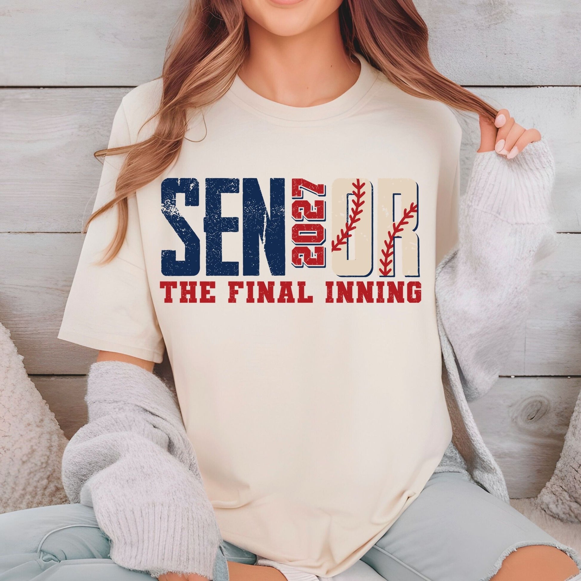 Senior 2027 The Final Inning DTF Transfer Ready to Press Sports Heat Transfer for Shirts Baseball Varsity Letters Graphic Tee