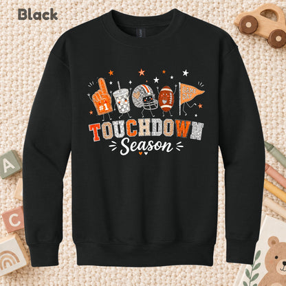 Touchdown Season Football T-Shirt, Game Day Fall Tee for Toddler and Kids