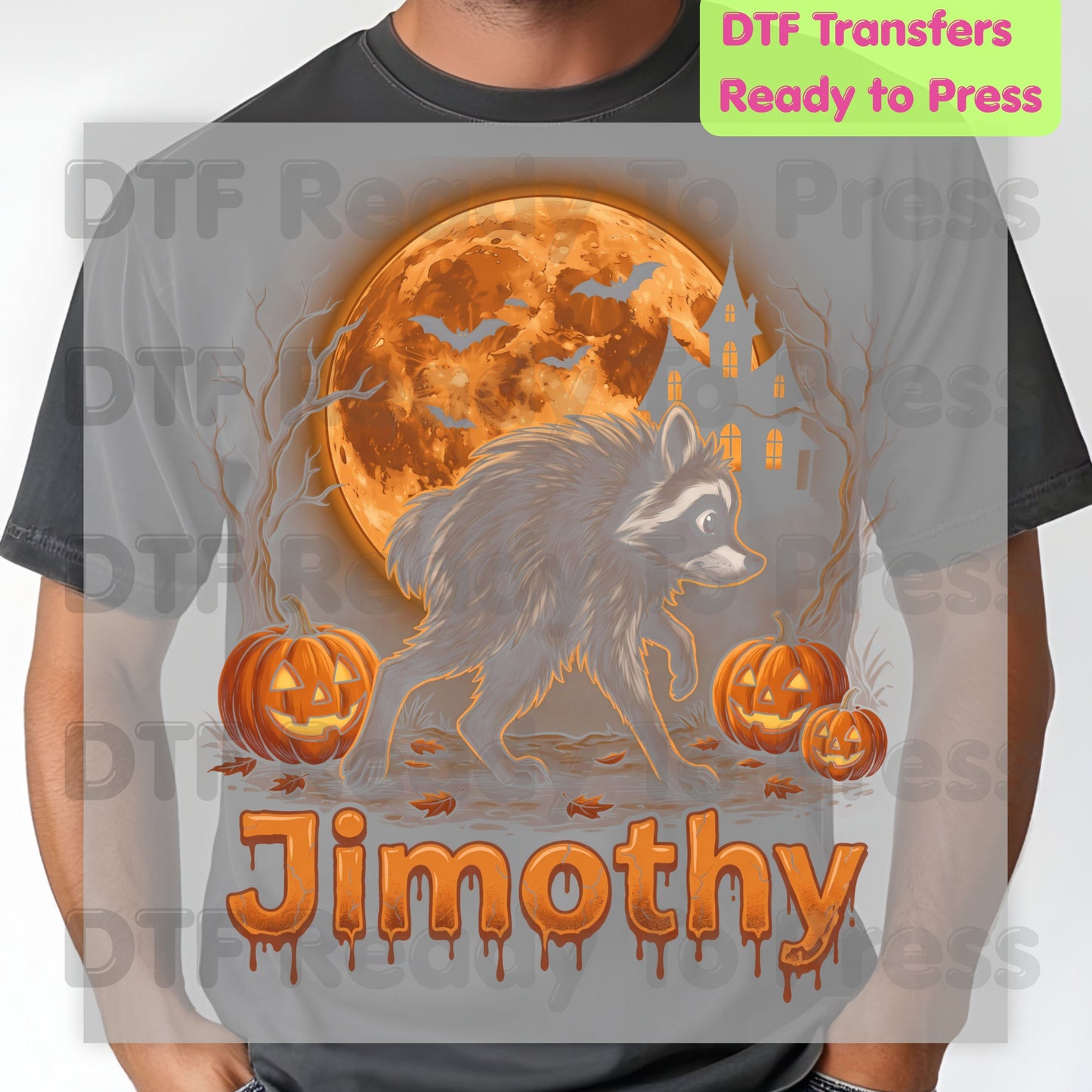 Halloween Jimothy Werewolf DTF Transfers, Spooky Moon Pumpkins Horror Ready to Press