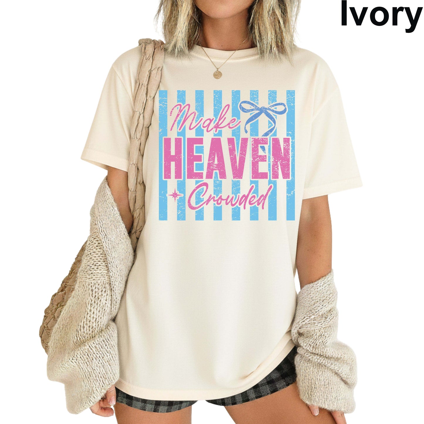 Jesus Lover Comfort Colors T Shirt Christian Apparel Religious Tees Jesus made Her Mama Big Jesus Fan Make Heaven Crowded Love Like Jesus