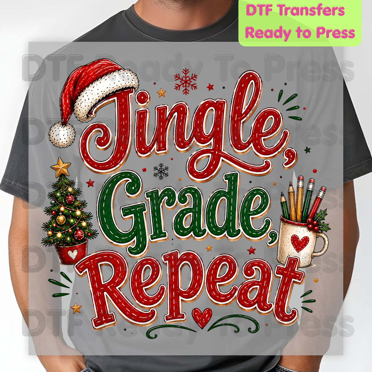 Merry Little Sparks DTF Transfers, Christmas Cable Knit Bow Disco Holiday Ready to Press