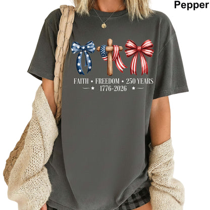USA Freedom Comfort Colors T Shirt America 250 Years Celebration Apparel Jesus Saves America Tees God Bless America Christian Clothing