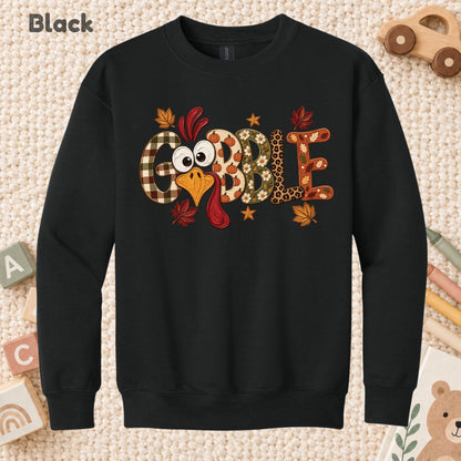 Gobble Turkey T-Shirt, Plaid Leopard Thanksgiving Tee, Funny Fall Sweatshirt