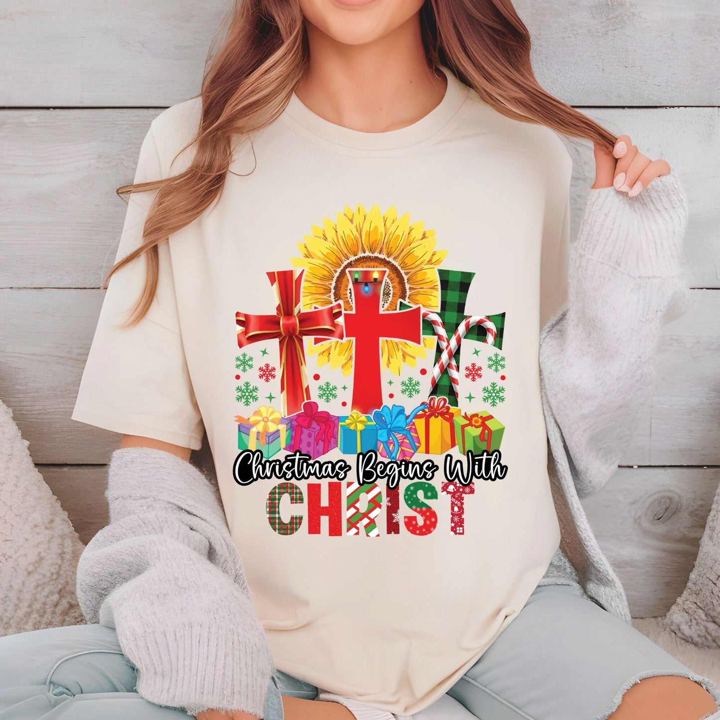 Christmas DTF Transfer Ready to Press Premade DTF Gang Sheet Jesus Is The Reason Cross Holiday Joyful Heat Transfer For Shirts Trendy