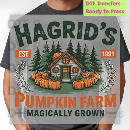 Hagrid's Pumpkin Farm DTF Transfer Ready to Press Magically Grown Autumn Patch Heat Transfer Shirts Magical Halloween Graphic Tees