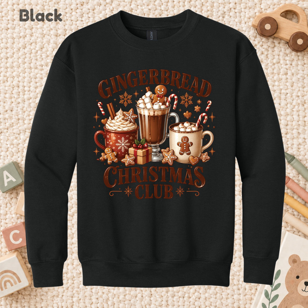 Gingerbread Christmas T-Shirt, Hot Cocoa and Cookies Holiday Tee, Festive Sweatshirt