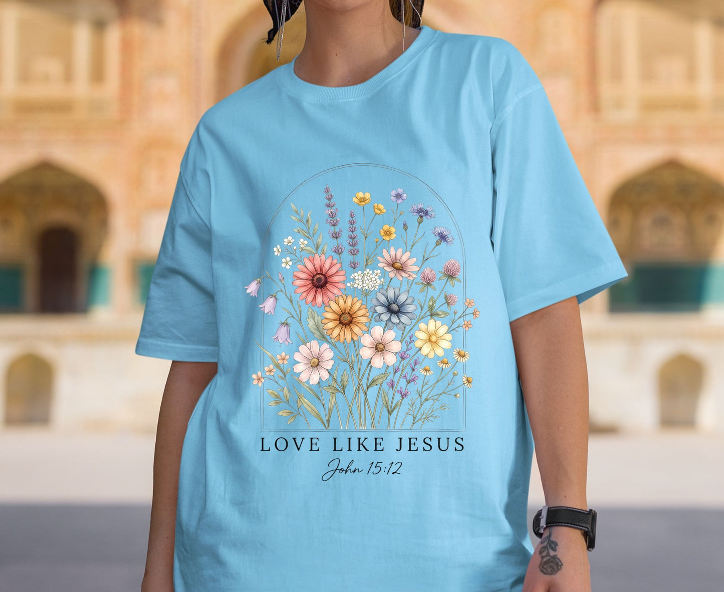 Love Like Jesus T Shirt John 15:12 Tee Christian Wildflower Shirt Religious Floral Gift For Her Adult Youth Toddler Baby Spiritual Church Outfit