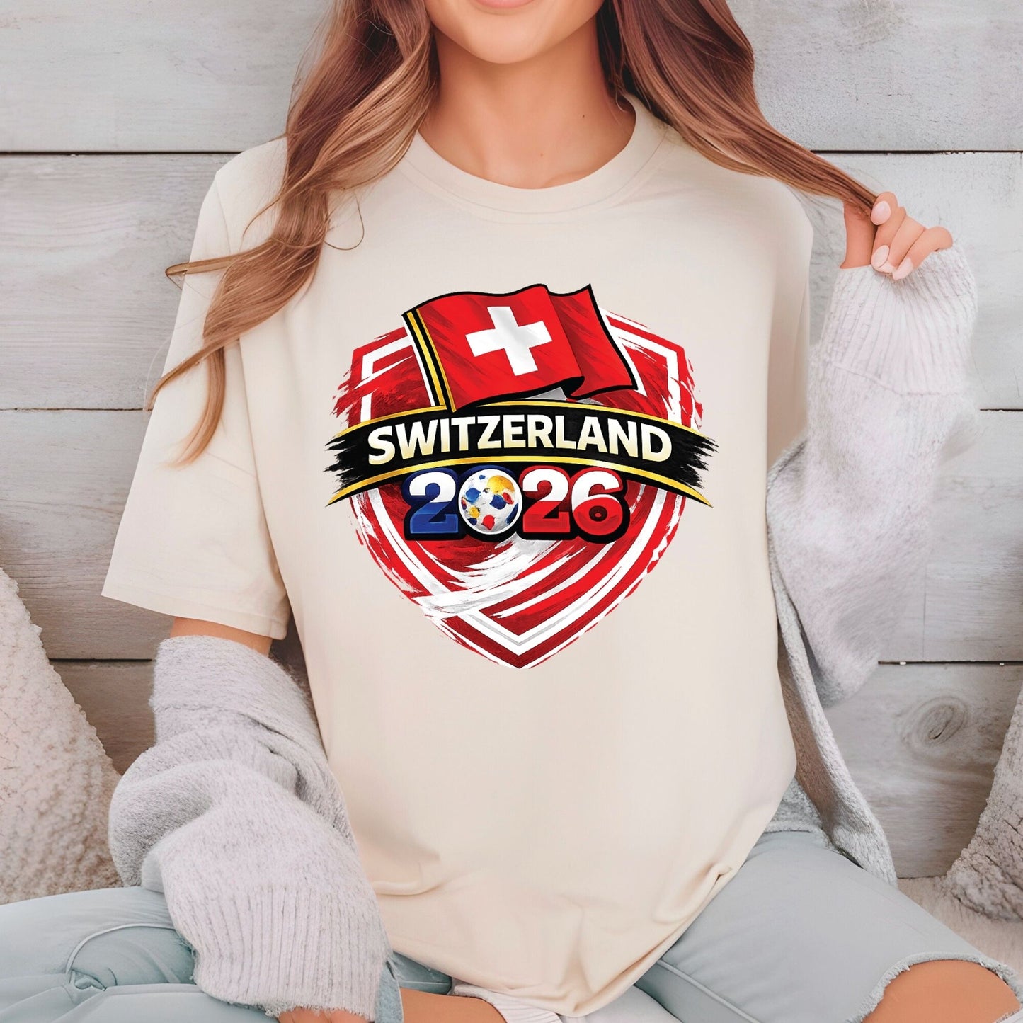 Switzerland World Cup 2026 DTF Transfer Ready to Press Nati Soccer Heat Transfer For Shirts Football Supporter UV Sticker Prints