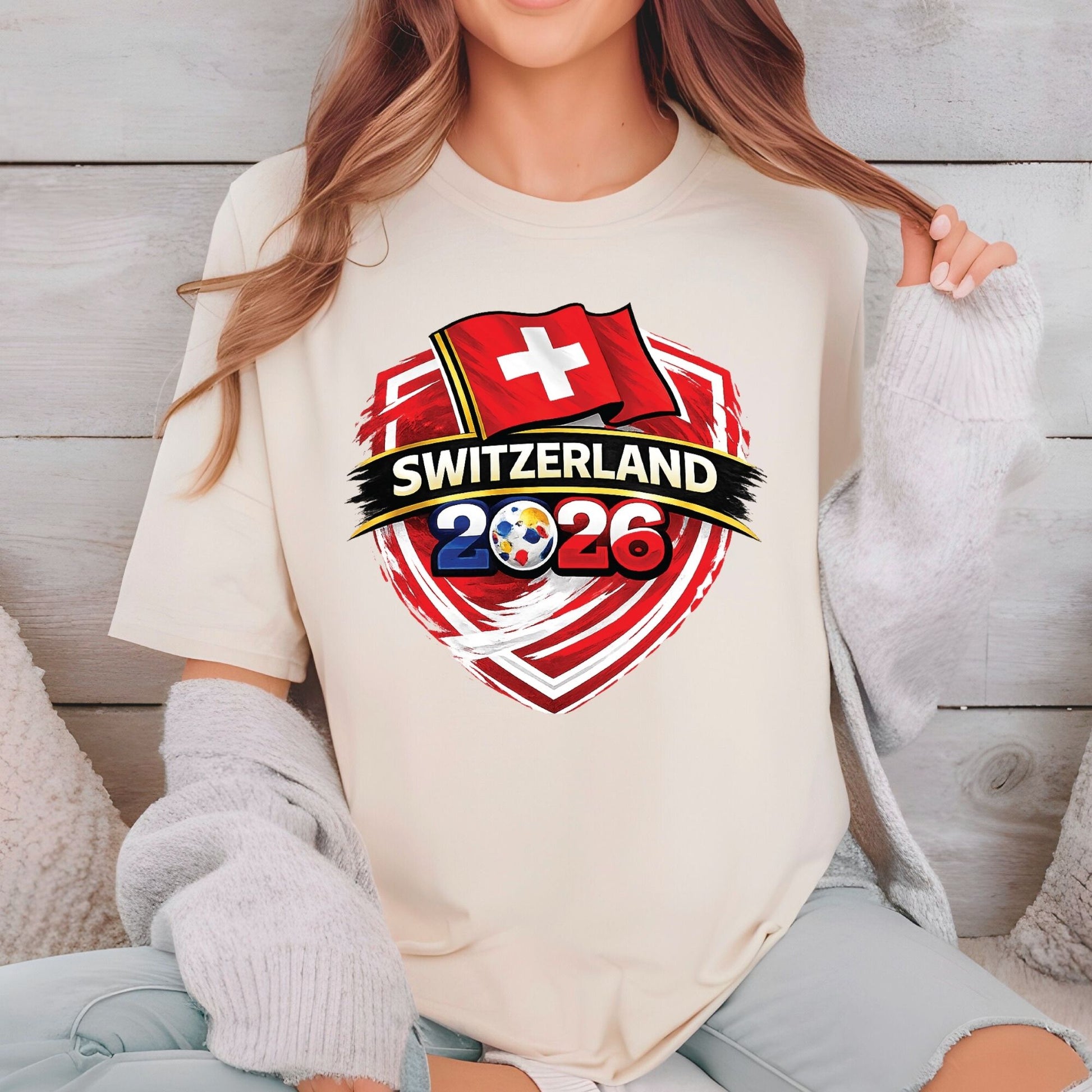 Switzerland World Cup 2026 DTF Transfer Ready to Press Nati Soccer Heat Transfer For Shirts Football Supporter UV Sticker Prints