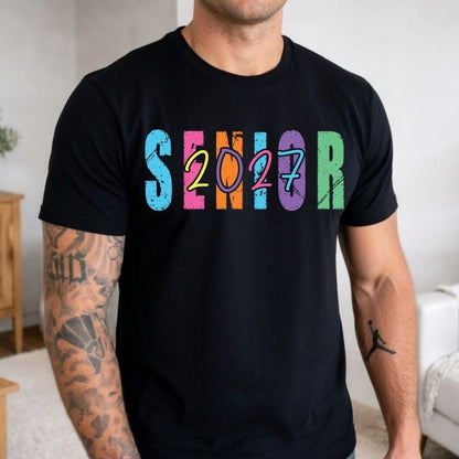 Senior 2027 DTF Gang Sheet Checkered Basketball DTF Transfer Ready to Press Bow Baseball Class of 2027 Senior Mom Heat Transfer Shirt