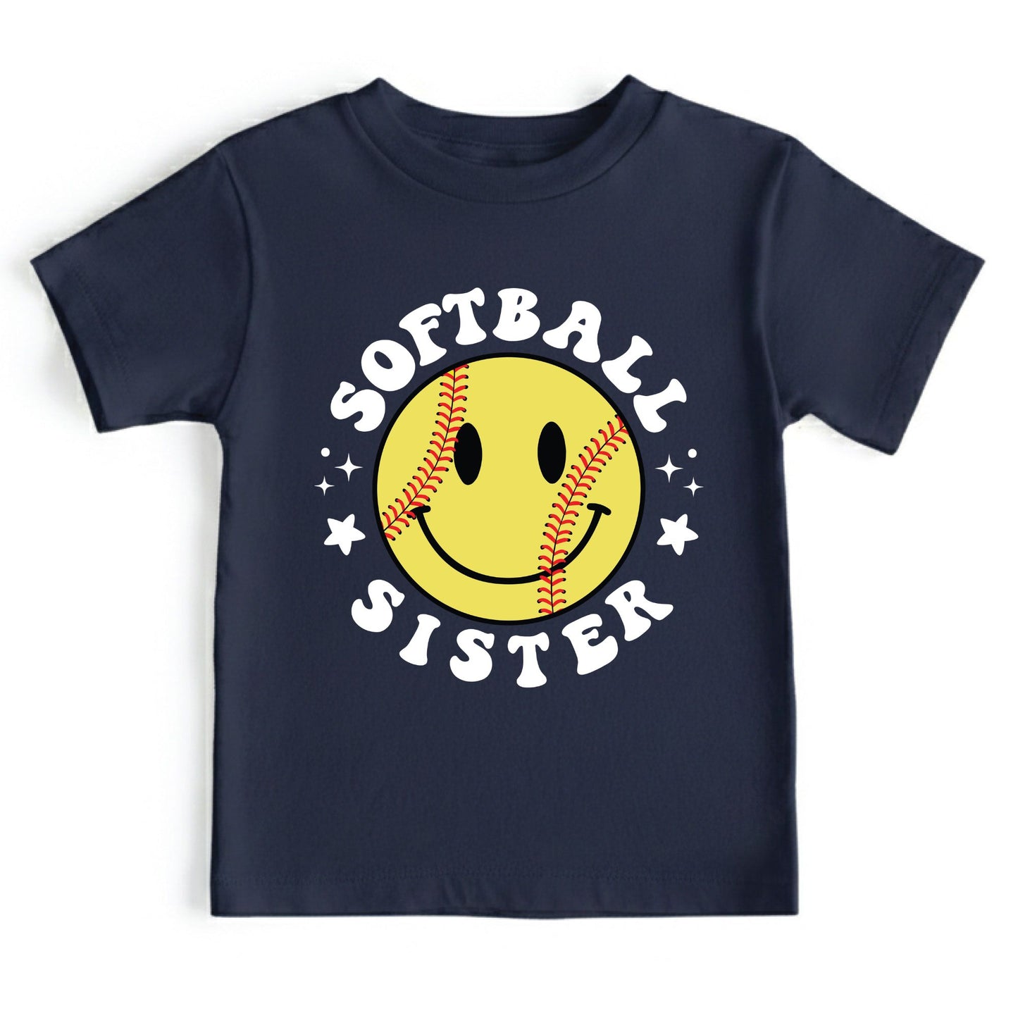 Softball Sister Youth Shirt Smiley Face Softball Sweatshirt