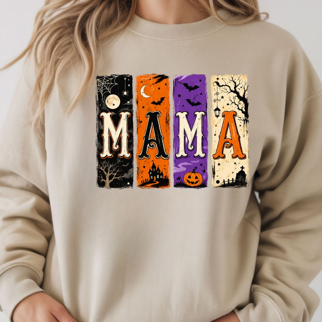 Halloween Mama Sweatshirt Spooky Mom T Shirts Fall Season Ghost Tees