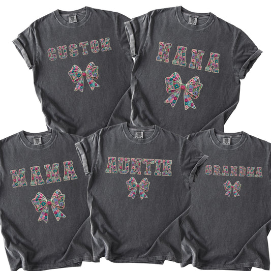 Mama Faux Yarn Printed Comfort Colors T Shirt Grandma Nana Auntie Gigi Grammy Meme Nonna Mothers Day Gift Tees
