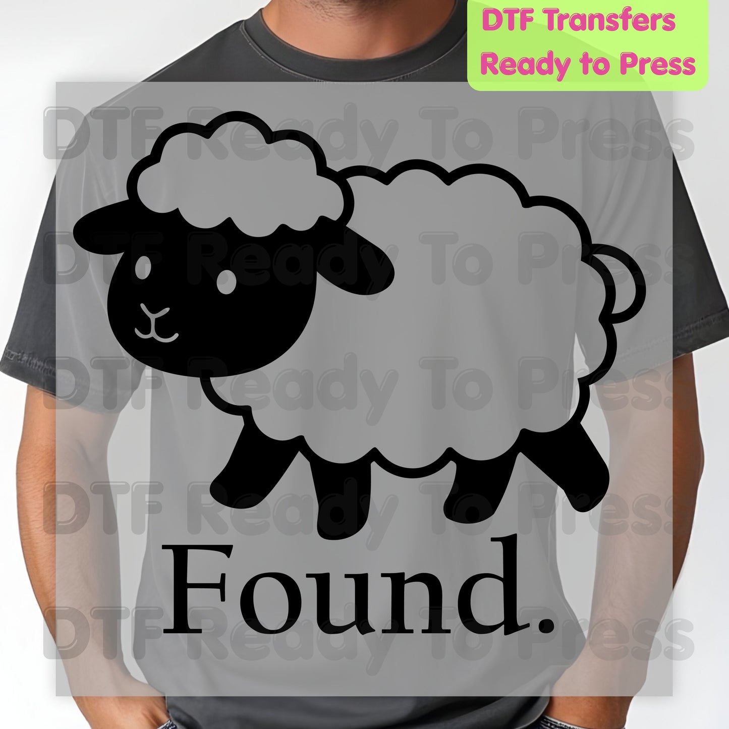Found Sheep DTF Transfer Ready to Press