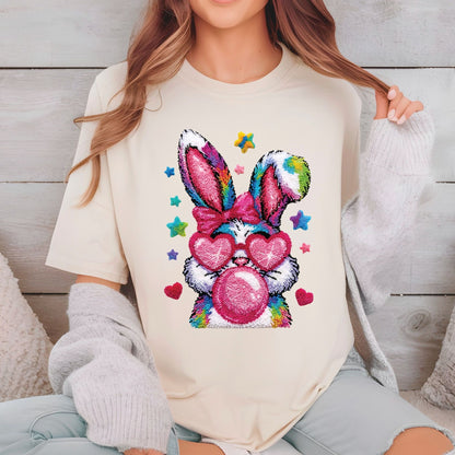 Easter Faux Yarn Printed Premade Gang Sheet Christian Easter DTF Gang Sheet Bunny Character Ready For Press Bible Verse Heat Transfer Gang