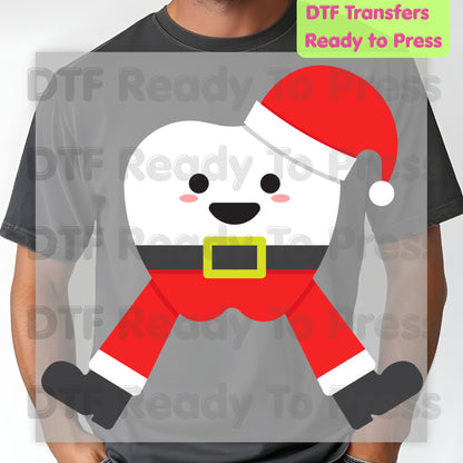 Cute Christmas Santa Claus DTF Transfers, Holiday Red Suit Hat Belt Festive Ready to Press