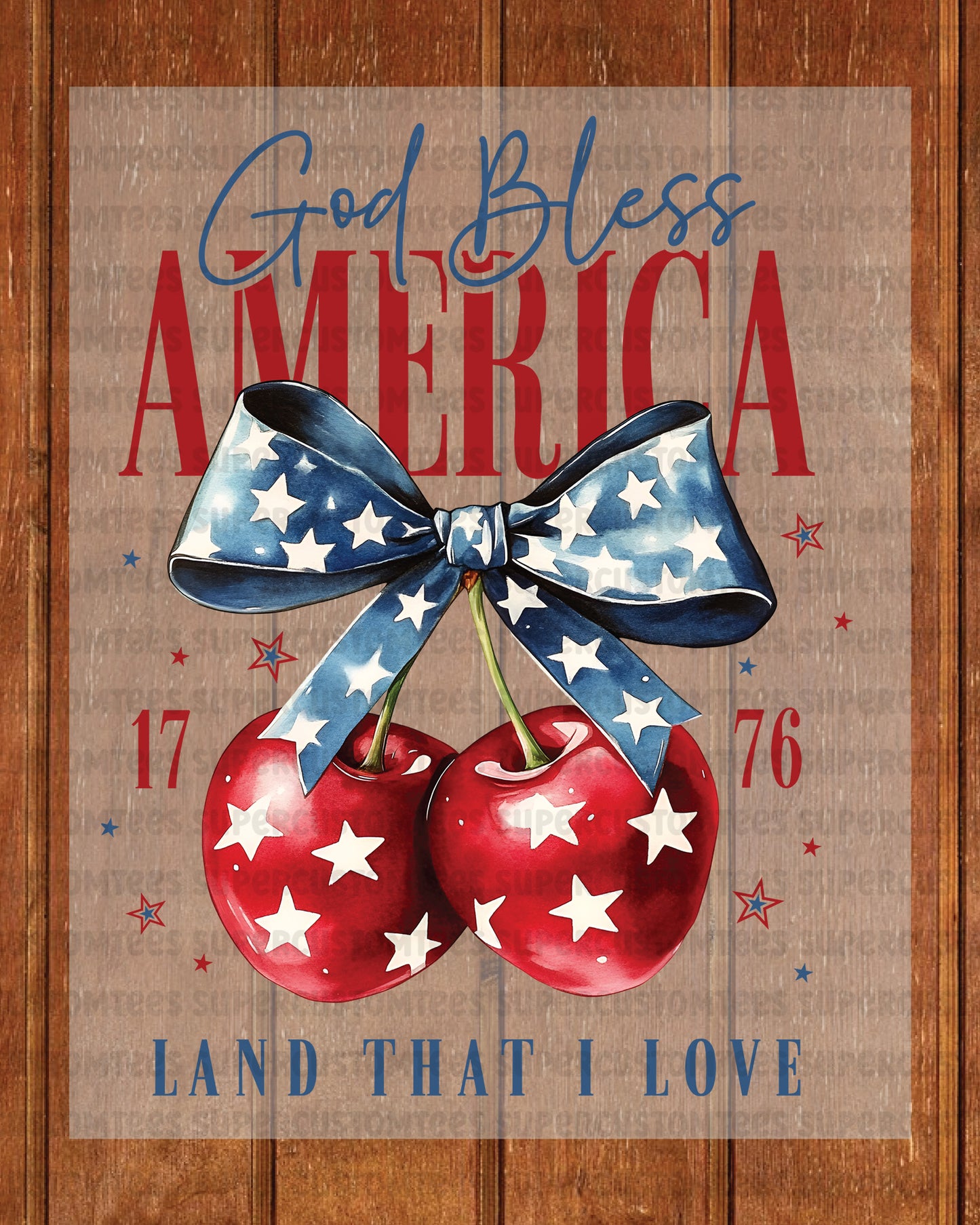 4th of July Cherry America Coquette Heat Transfer for Shirts