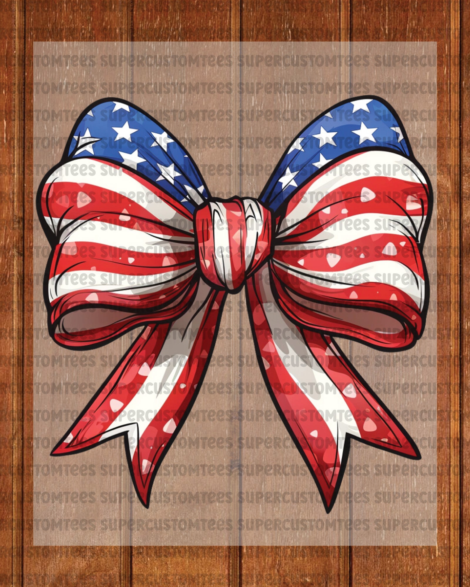 4th of July Coquette Bow Heat Transfer for Shirts Women