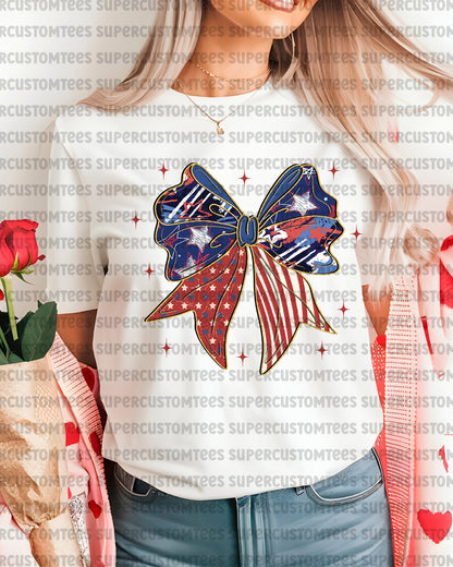 4th of July Coquette Bow Iron on Transfers for Shirts