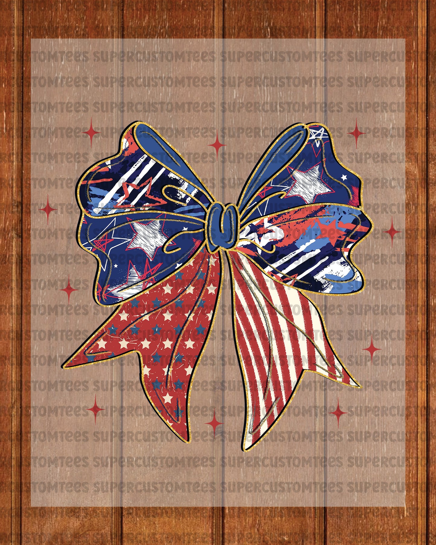 4th of July Coquette Bow Iron on Transfers for Shirts