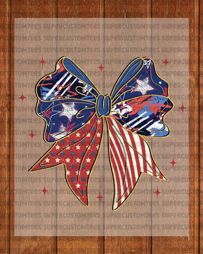 4th of July Coquette Bow Iron on Transfers for Shirts