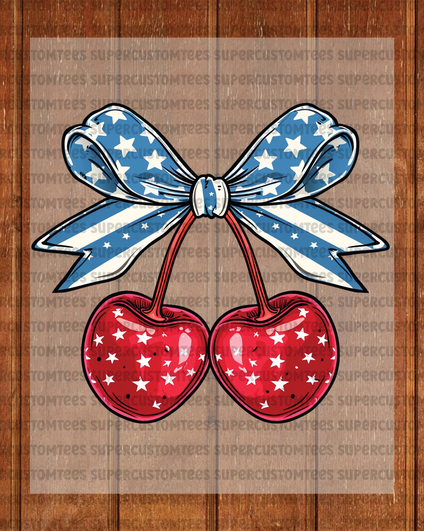 4th of July Coquette Cherry Bow DTF Transfer