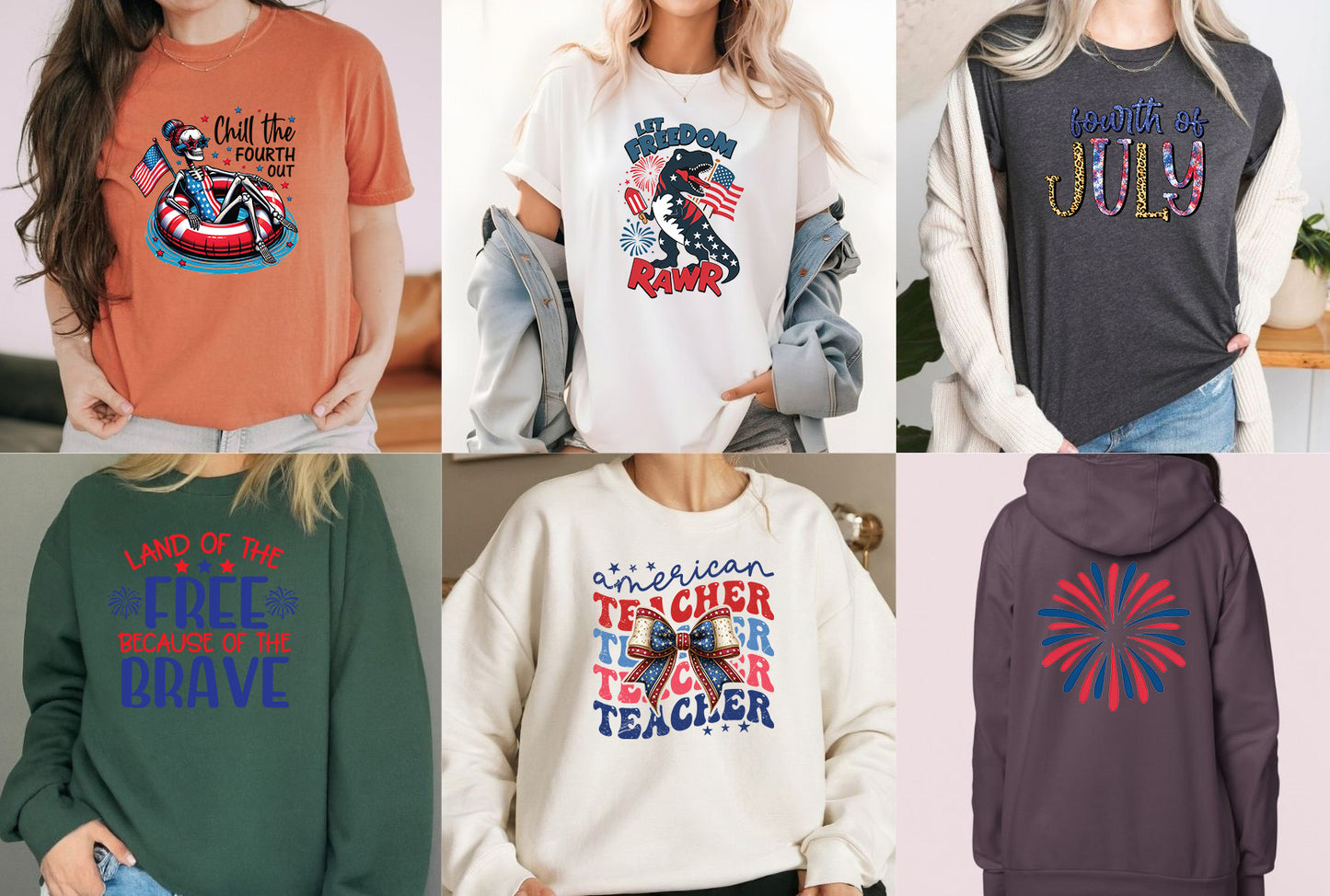 4th of July DTF Transfer Premade Gang sheet