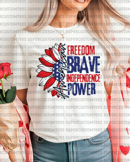 4th of July Freedom Brave Independence Power DTF Transfer