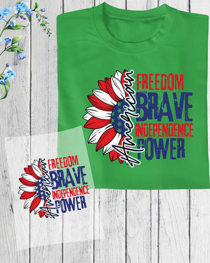 4th of July Freedom Brave Independence Power DTF Transfer