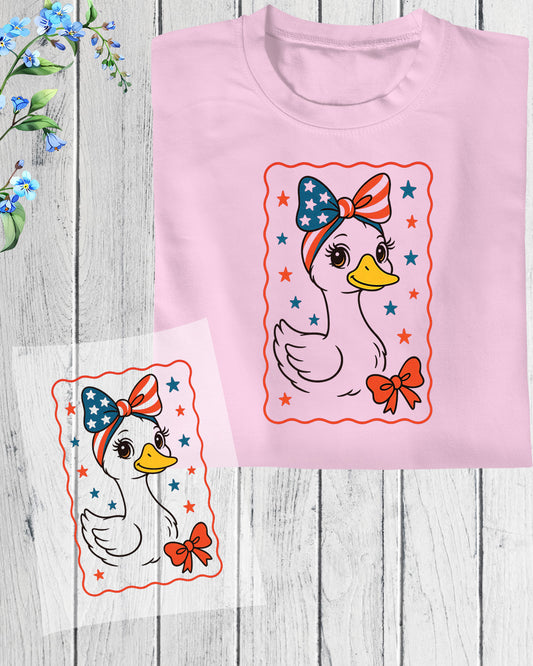 4th of July Goose Coquette Bow DTF Transfer