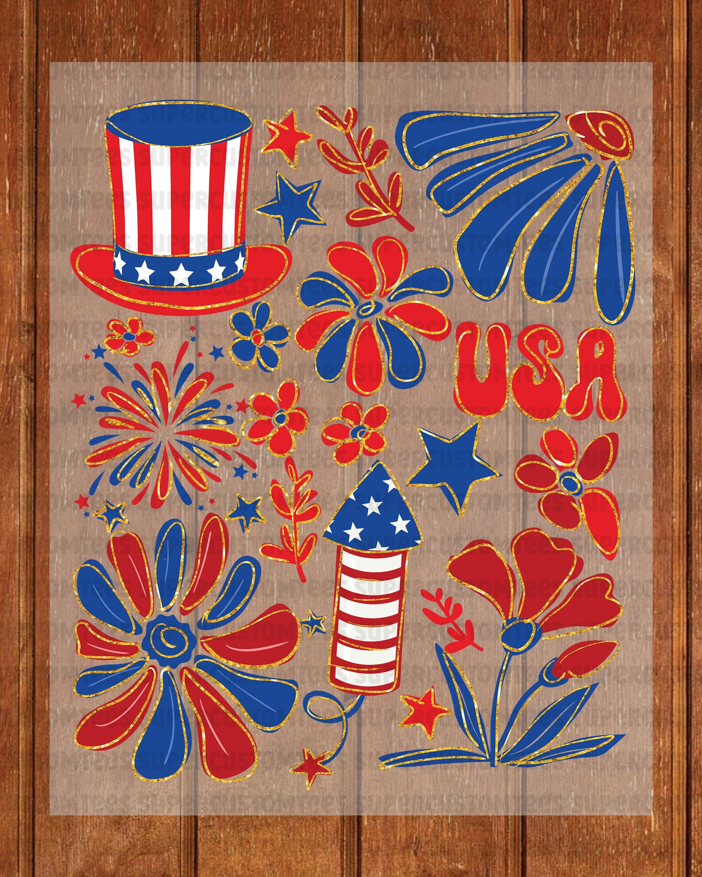 4th Of July Retro DTF Transfer Ready to Press