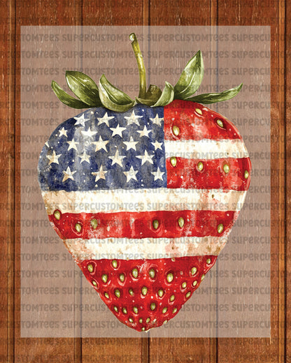 4th of July Strawberry DTF Transfer