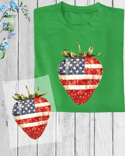 4th of July Strawberry DTF Transfer