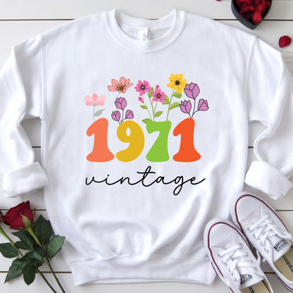 55th Birthday Shirt Women Made in 1971 T-Shirt 55 Years Loved Floral Birthday Gift