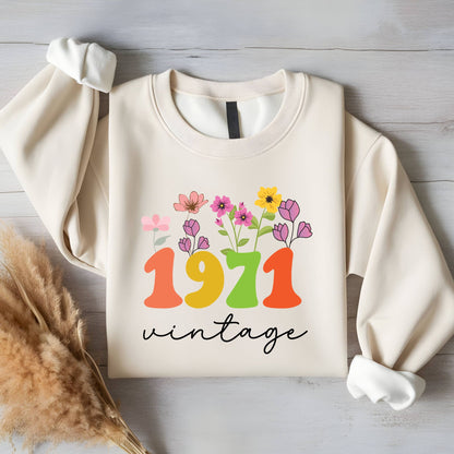 55th Birthday Shirt Women Made in 1971 T-Shirt 55 Years Loved Floral Birthday Gift