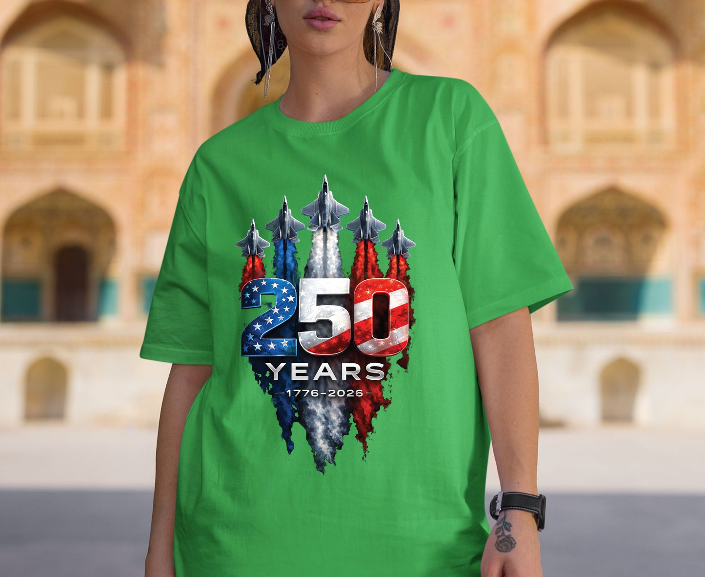 USA 250 Years Patriotic Fighter Jets Shirt American Flag Aviation Freedom Celebration Tees Independence Anniversary United States Gift