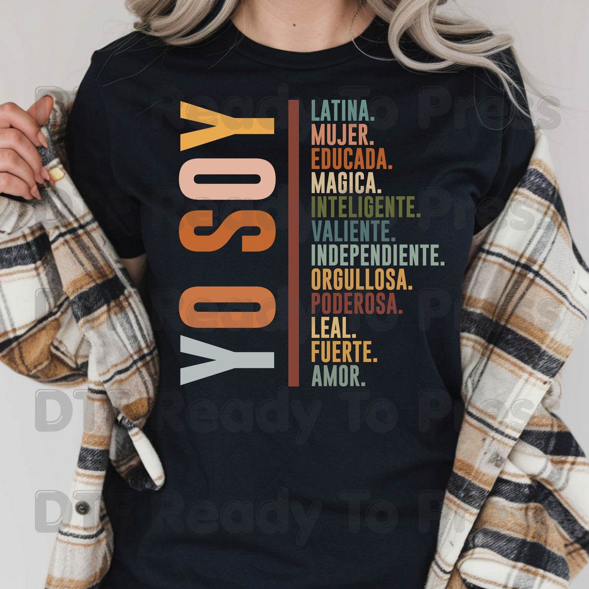 Yo Soy Latina DTF Transfers, Mujer Educada Empowered Latina Typography Ready to Press