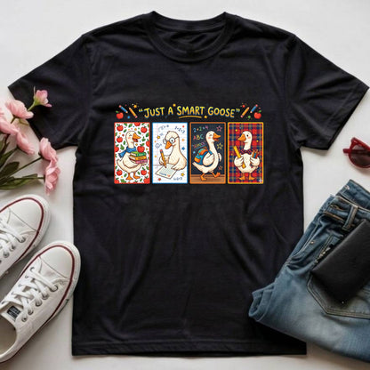 Just a Smart Goose Back to School Shirt Teacher Welcome Back School Tees Kids Back to School Funny Shirts