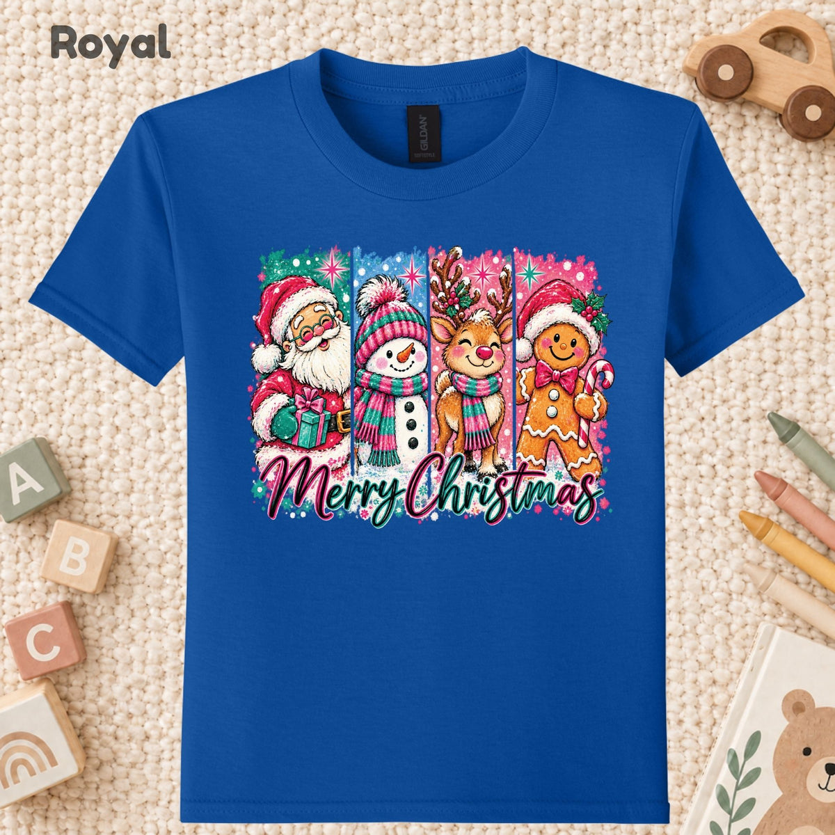 Christmas Characters T-Shirt, Santa Snowman Reindeer Gingerbread Tee, Holiday Sweatshirt