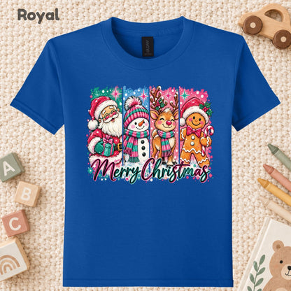 Christmas Characters T-Shirt, Santa Snowman Reindeer Gingerbread Tee, Holiday Sweatshirt