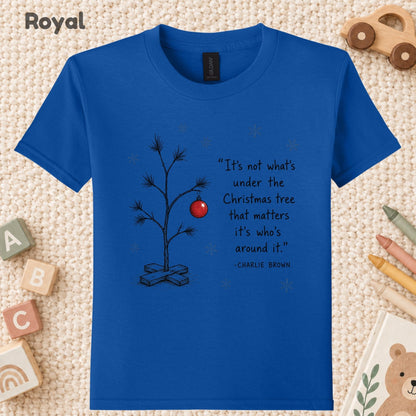 Christmas Tree T-Shirt, Who’s Around It Red Ornament Quote Tee, Nostalgic Holiday Sweatshirt
