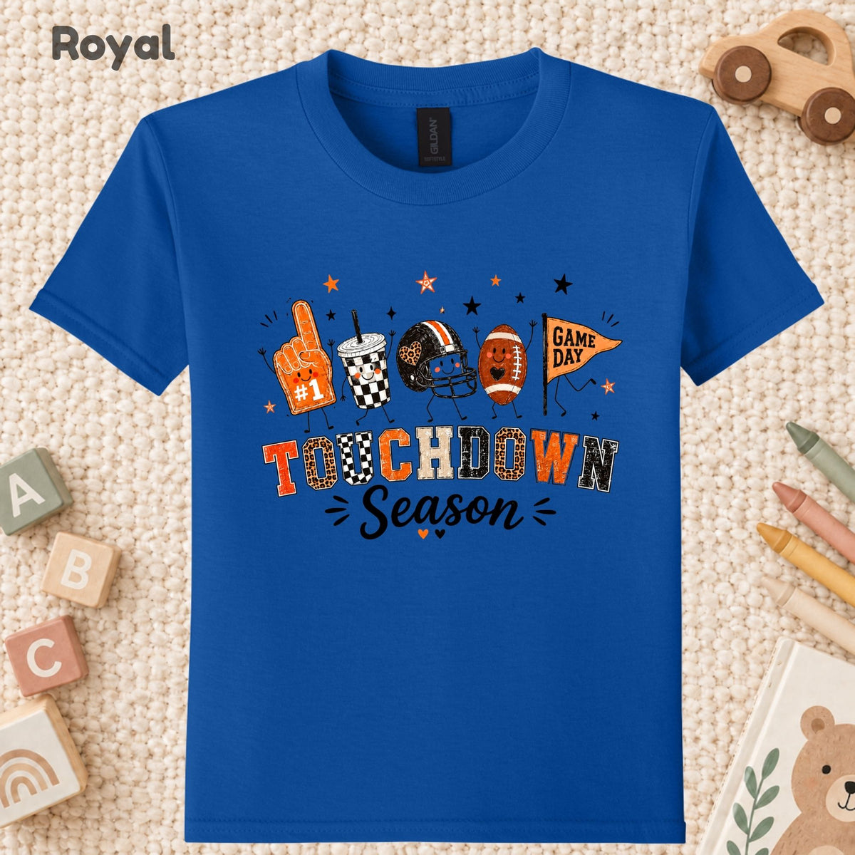 Touchdown Season Football T-Shirt, Game Day Fall Tee for Toddler and Kids